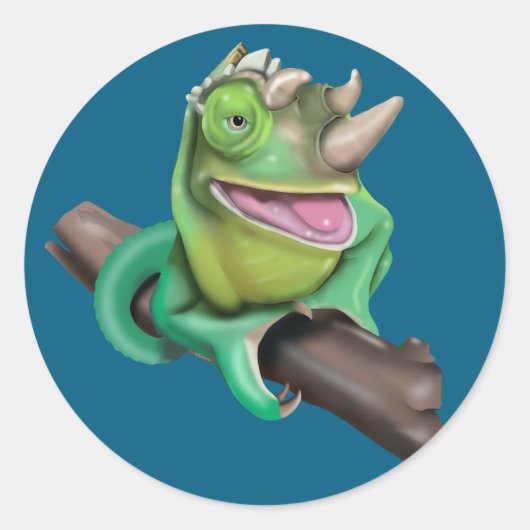 Jackson's Chameleon Ronde Sticker (Voorkant)