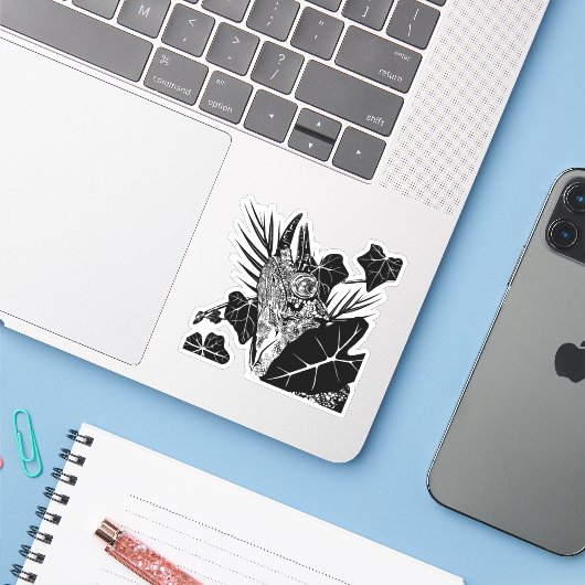 Jackson's Chameleon Sticker (Laptop met iPhone)
