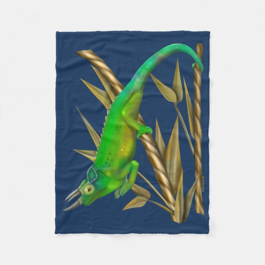 Jacksons kameleon die rondhangt in de bamboe fleece deken (Voorkant)