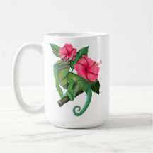 Jackson's kameleon met Hibiscus