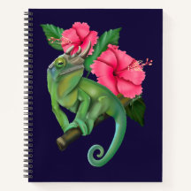 Jackson's kameleon met Hibiscus