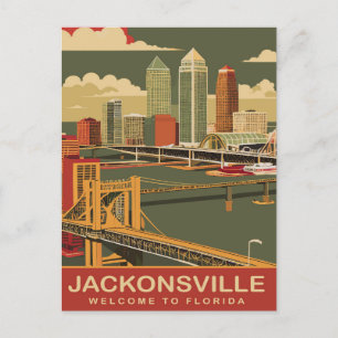 Jacksonville, Atlantische kust, reizen Briefkaart
