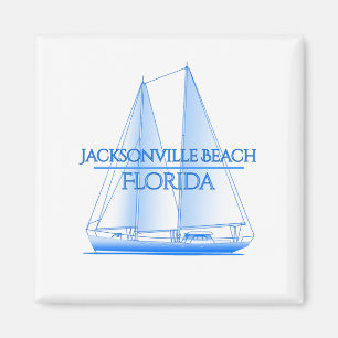 Jacksonville Beach Coastal Nautical Sailing Sailor Magneet