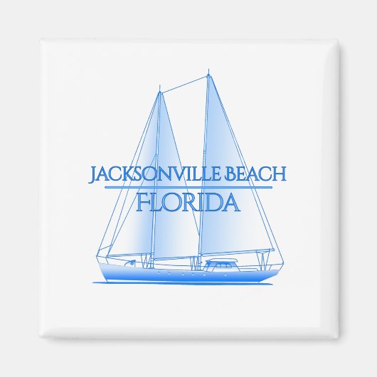 Jacksonville Beach Coastal Nautical Sailing Sailor Magneet (Voorkant)