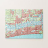 Jacksonville Beach en Atlantic Beach Florida Map Legpuzzel (Horizontaal)
