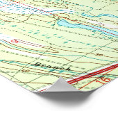 Jacksonville Beach en Atlantic Beach Florida Map Poster (Hoek)