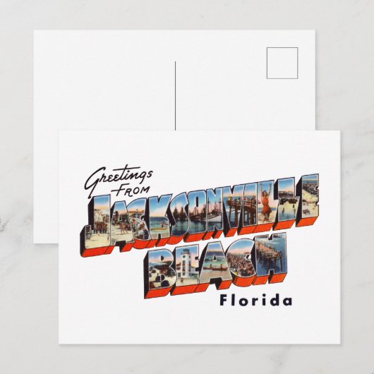 Jacksonville Beach FL 1 Briefkaart (Voorkant / Achterkant)