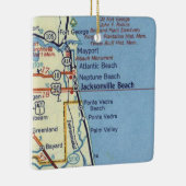 Jacksonville Beach FL  Map Keramisch Ornament (Rechts)