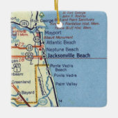 Jacksonville Beach FL  Map Keramisch Ornament (Voorkant)