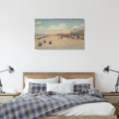 Jacksonville Beach, FL - 's werelds breedste oceaa Canvas Afdruk (Insitu (Slaapkamer))