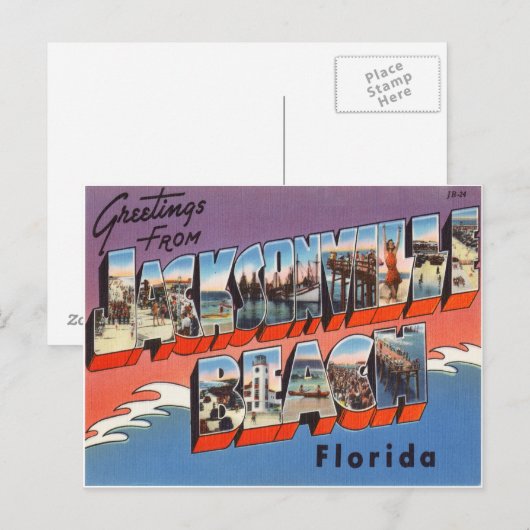 Jacksonville Beach Florida Briefkaart (Voorkant / Achterkant)