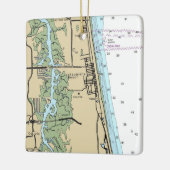 Jacksonville Beach Florida Chart Ceramic Ornament (Links)