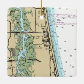 Jacksonville Beach Florida Chart Ceramic Ornament (Achterkant)