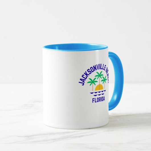 Jacksonville Beach Florida Coffee Mok (Voorkant rechts)