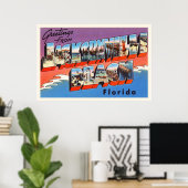 Jacksonville Beach Florida FL Old Travel Souvenir Poster (Thuiskantoor)