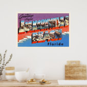 Jacksonville Beach Florida FL Old Travel Souvenir Poster (Keuken)
