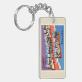 Jacksonville Beach Florida FL Old Travel Souvenir Sleutelhanger (Voorkant Links)