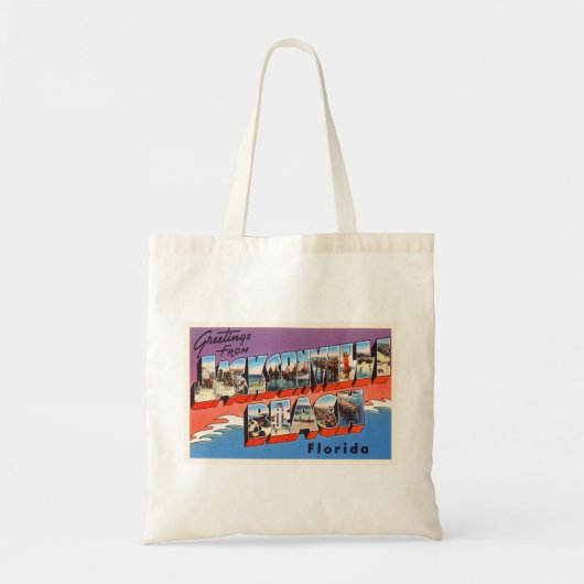 Jacksonville Beach Florida FL Old Travel Souvenir Tote Bag (Voorkant)