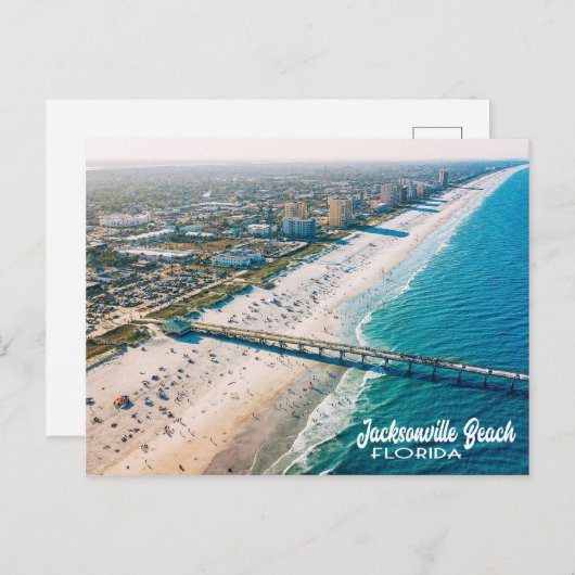 Jacksonville Beach, Florida luchtfoto uitzicht Briefkaart (Voorkant / Achterkant)
