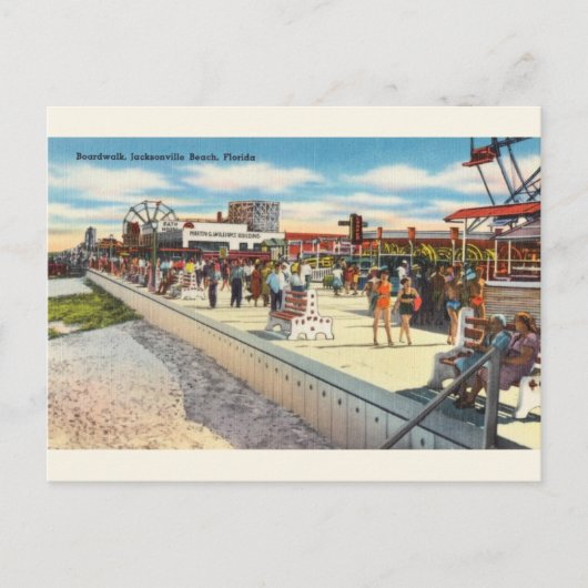  Jacksonville Beach Florida Post Card Briefkaart (Voorkant)