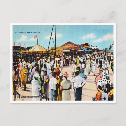  Jacksonville Beach, Florida Travel Briefkaart (Voorkant)