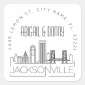 Jacksonville bruiloft | Afdichting van vooraf gead Vierkante Sticker (Voorkant)