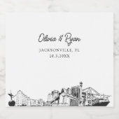 Jacksonville Bruiloft Gepersonaliseerde Champagne Sparkling Wijnetiket (Enkel label)