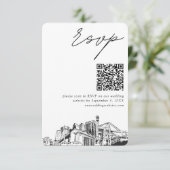 Jacksonville Bruiloft RSVP QR Code Klein Informatiekaartje (Staand voorkant)