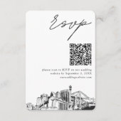 Jacksonville Bruiloft RSVP QR Code Klein Informatiekaartje (Voorkant)