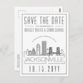 Jacksonville bruiloft | Skyline De datum opslaan Briefkaart (Voorkant / Achterkant)