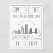 Jacksonville bruiloft | Skyline De datum opslaan Briefkaart (Voorkant)