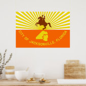 Jacksonville city flag Florida USA Verenigde State Poster (Keuken)