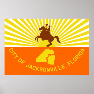 Jacksonville city flag Florida USA Verenigde State Poster