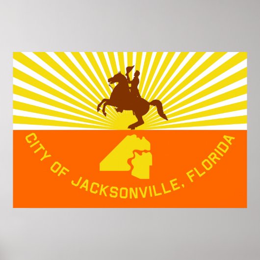 Jacksonville city flag Florida USA Verenigde State Poster (Voorkant)