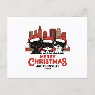 Jacksonville City Florida Vrolijke Kerstkatten Ver Briefkaart