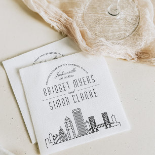 Jacksonville Deco Skyline Weddenschap Napkins Servet