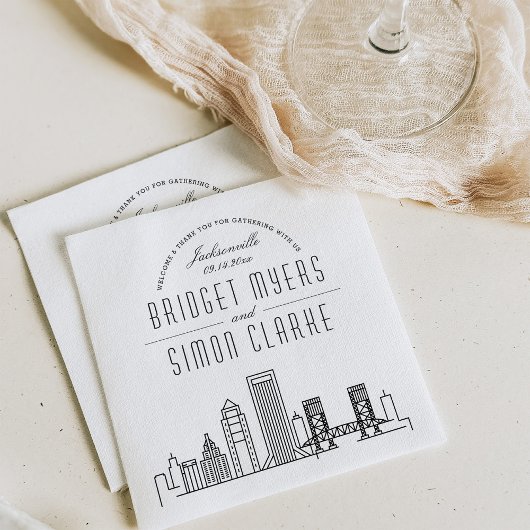 Jacksonville Deco Skyline | Weddenschap Napkins Servet