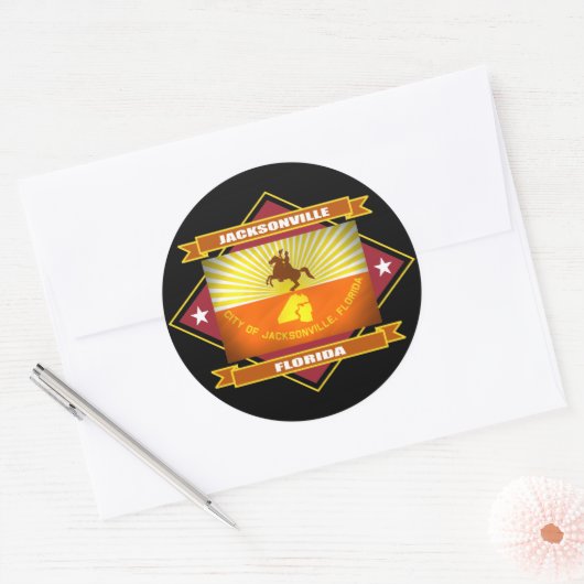 Jacksonville Diamond Ronde Sticker (Envelop)