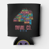 Jacksonville Duval County Florida Map USA Blikjeskoeler (Voorkant)