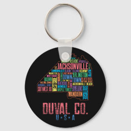 Jacksonville Duval County Florida Map USA Sleutelhanger
