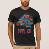 Jacksonville Duval County Florida Map USA T-shirt (Voorkant)