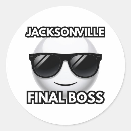 Jacksonville Eindbaas Cool Emoji Ronde Sticker (Voorkant)