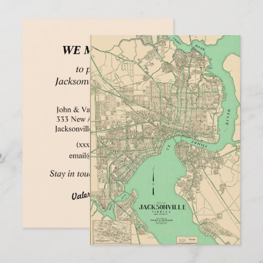 Jacksonville FL Kaart Verhuisbericht (Voorkant / Achterkant)