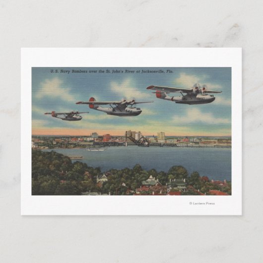 Jacksonville, FL - Navy Bombers over St. John's Briefkaart (Voorkant)