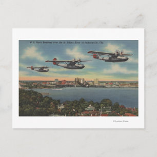 Jacksonville, FL - Navy Bombers over St. John's Briefkaart