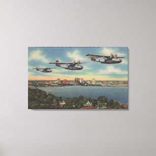 Jacksonville, FL - Navy Bombers over St. John's Canvas Afdruk
