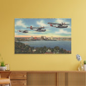 Jacksonville, FL - Navy Bombers over St. John's Canvas Afdruk (Insitu (Woonkamer))