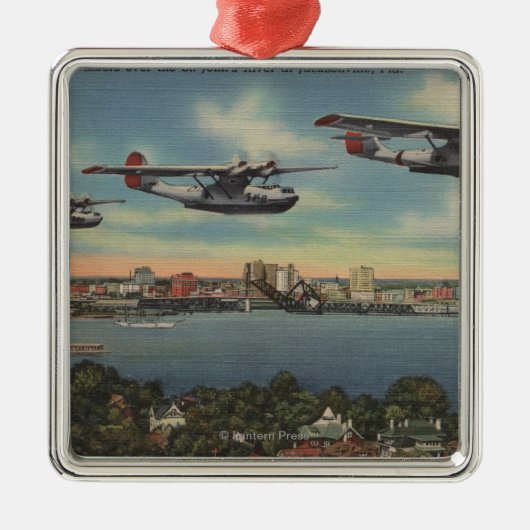 Jacksonville, FL - Navy Bombers over St. John's Metalen Ornament (Voorkant)