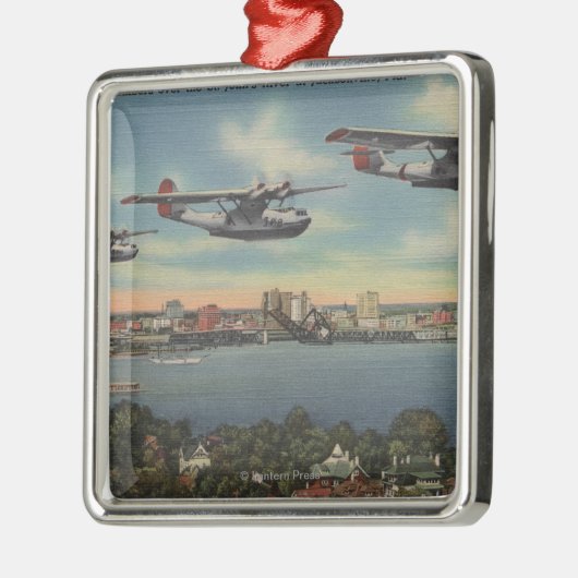 Jacksonville, FL - Navy Bombers over St. John's Metalen Ornament (Links)