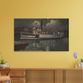 Jacksonville, FL - Night Uitzicht St. Johns River Canvas Afdruk (Insitu (Woonkamer))